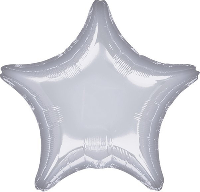 Балон фолија Happy Star, 48cm, во форма на ѕвезда, сребрен