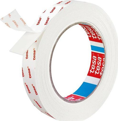 Shirit ngjitës Tesa Powerbond 77743, 5m x 19mm, për letër muri dhe suva, i bardhë
