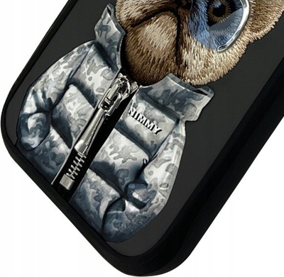Mbulesë telefoni Nimmy Cool and Cute Dog 2.0 për iPhone 16 Pro 6.3", silikoni, e zezë