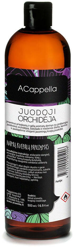 Рефил дифузер со стапчиња ACappella Black Orchid, 500 ml, арома црна орхидеја