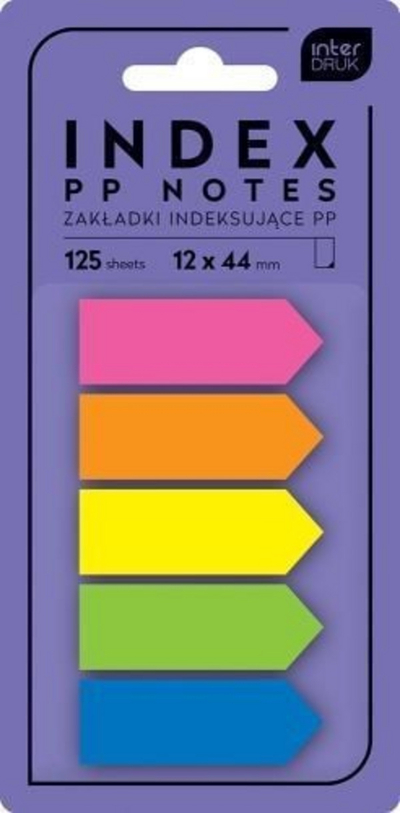 Shënjuese ngjitëse Interdruk Arrows, 125 copë, 5 ngjyra neon