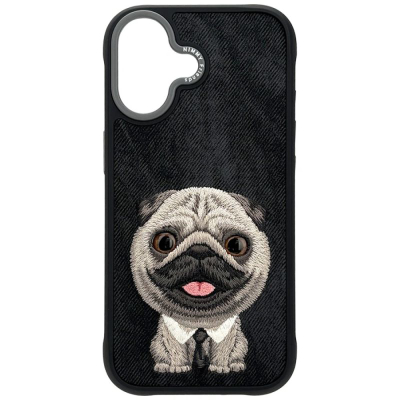 Mbulesë telefoni Nimmy Big Eyed Pet Dog 2.0 për iPhone 17, TPU PC, dizajn qen, e zezë