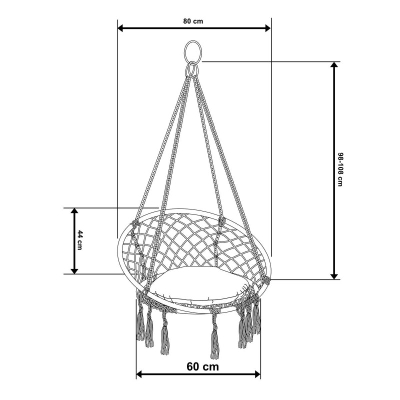 Karrige varëse Royokamp Hammock, 80x60cm, me jastëk, e verdhë