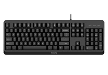 Tastierë me kabëll Philips 2000 Series SPK6207BL/01, USB, rezistente ndaj ujit, e zezë