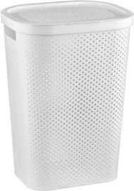 Shportë rrobash Curver Infinity, 60L, me kapak, e bardhë