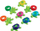 Lodër me uj Learning Resources Smart Splash Shape Shell Turtles, set me 8 copë, për mësim formash, shumëngjyrëshe