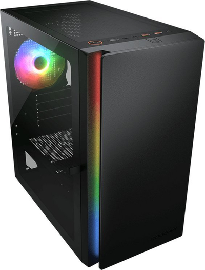 Kuti PC Cougar Purity RGB CGR-5PC4B-RGB, mini tower, panel xhami të temperuar, ARGB, e zezë