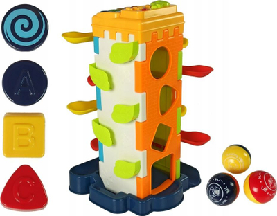 Lodër edukative Leantoys Educational Sorter Ball Slide, me piano, toptha rrëshqitës, shumëngjyrëshe