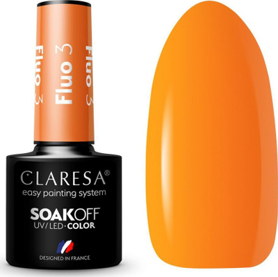 Llakk xhel për thonj Claresa SoakOff UV/LED Color Fluo Shade 3, 5g, rozë fluo