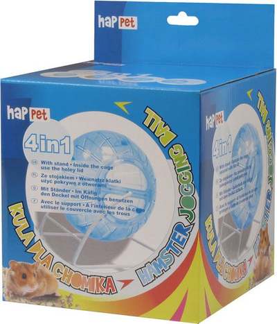 Topth për hamster Happet 4in1, 11.5cm, transparent, i kaltër