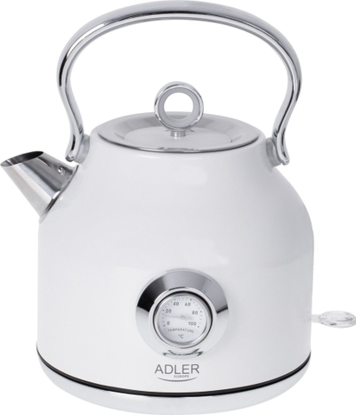 Çajnik elektrik Adler AD 1346, 1.7L, inoksi, i bardhë