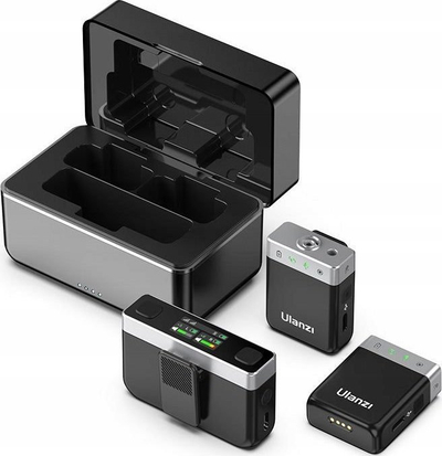 Mikrofon wireless Ulanzi AM18 U-Mic, stereo 2.4G, rreze 100m, i zi