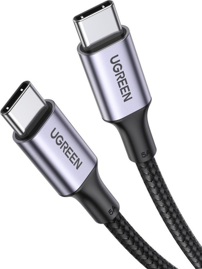 Kabllo USB Ugreen USB C në USB C, 1m, e zezë