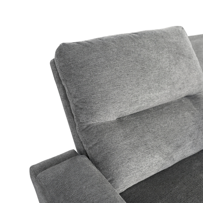 Divan qoshe me recliner SYNTHIA HM3308.03R, 246x159cm, me hapësirë ruajtjeje, gri