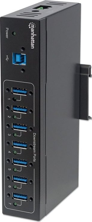 Hub USB Manhattan Industrial, 7 porta USB A, 5 Gbps, i zi