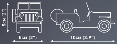 Lodër blloqe COBI JEEP Willys CJ-2A, shkallë 1:35, ngjyrë e bardhë