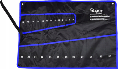 Kuti për çelësa GEKO, për 25 copë, 6–32 mm, blu