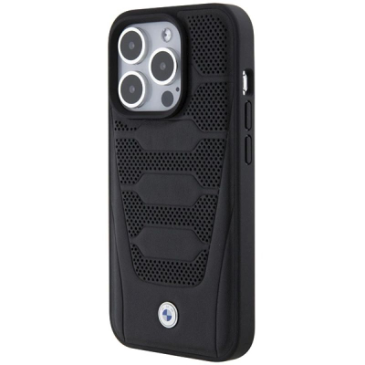 Kapak telefoni BMW BMHCP15X22RPSK për iPhone 15 Pro Max 6.7", modeli Leather Seats, i zi