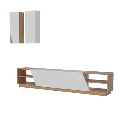 Set mobilje dhome dite Decorotika Zebra, 3 pjesë, 240x37.5x47 cm, e bardhë natyrale
