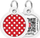 Medaljon identifikimi ID Tag, me QR kod, për qen edhe mace, i kuq me pika të bardha