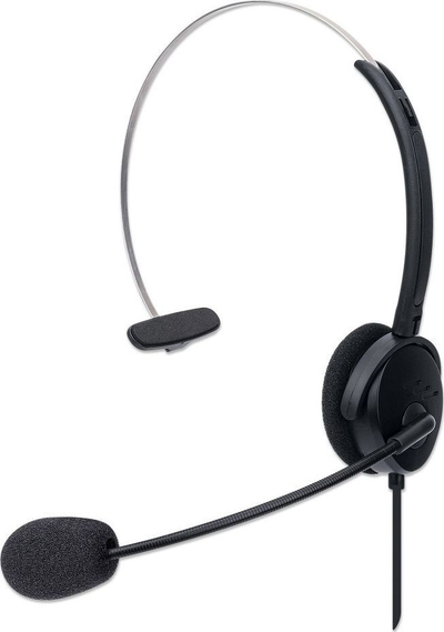 Kufje me mikrofon Manhattan, 20,000 Hz, 1.5 m, të zeza