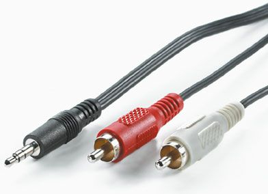 Kabllo audio Roline 3.5mm në 2x RCA, 10m, i zi