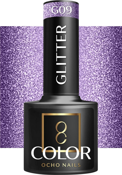 Llak hibrid për thonj Activeshop OCHO NAILS G09, me shkëlqim glitter, 5 g