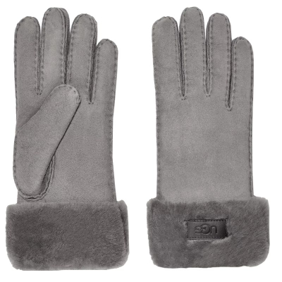 Doreza për gra UGG Turn Cuff Glove 17369 MTL, lëkurë natyrale, lesh merino, gri