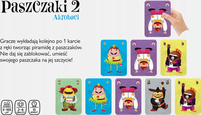 Lojë me letra Nasza Księgarnia Paszczaki 2 Acrobatics, për familje, për 2–6 lojtarë, me shumë ngjyra