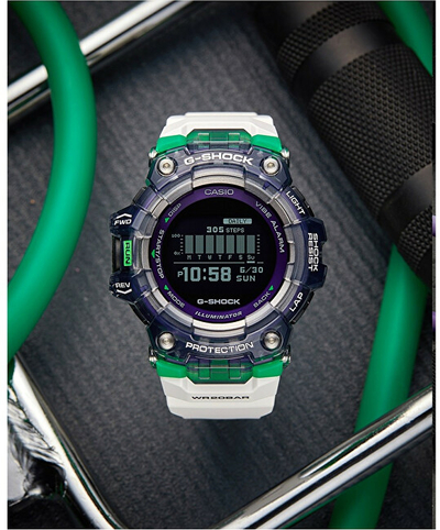 Orë digjitale për meshkuj Casio GBD-100SM-1A7ER, e bardhë/zezë