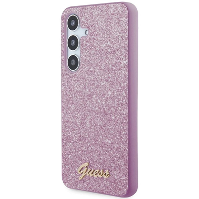 Mbrojtëse telefoni Guess Glitter Script GUHCS24SHGGSHU, për Samsung Galaxy S24, hardcase, vjollcë me shkëlqim