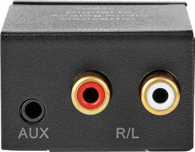 Konvertues audio Nedis ACON2510BK, digital në analog, Toslink koaksial në 2x RCA 3.5mm, i zi