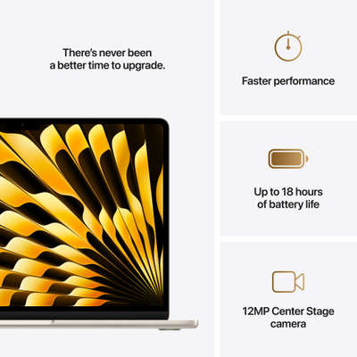 Apple MacBook Air, 13.6", M4 10-core, 16GB, 256GB SSD, 8-core GPU, Starlight