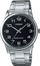 Рачен часовник Casio MTPV001D-1B, аналоген, отпорен на вода, сребрен со црн екран