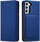 Këllëf telefoni Hurtel Magnet Card Case për Samsung Galaxy S22 Plus, me portofol për karta, me mbajtëse, blu