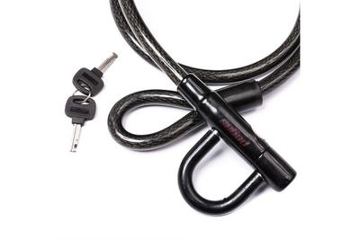 Kyç biçiklete Pegas Loop, kabllo sigurie 15x1500mm, i zi