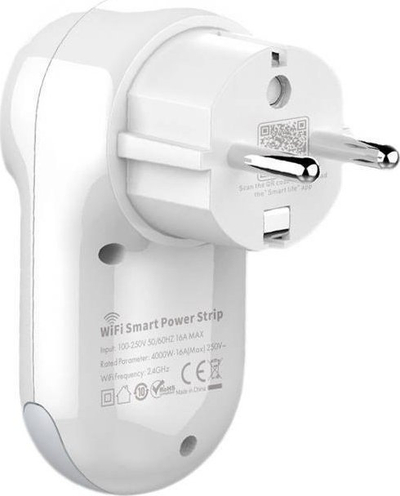 Prizë smart Wi‑Fi LDNIO SEW1058, 16A, me dritë nate LED, e bardhë
