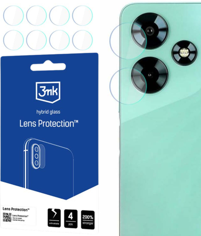 Mbrojtës kamere 3MK Lens Protection për Infinix Hot 30 4G, xham hibrid, 4 copë, transparent