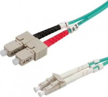 Kabllo optike Rotronic LWL Duplex OM3 SC LC, 50/125µm, 10m, jeshile