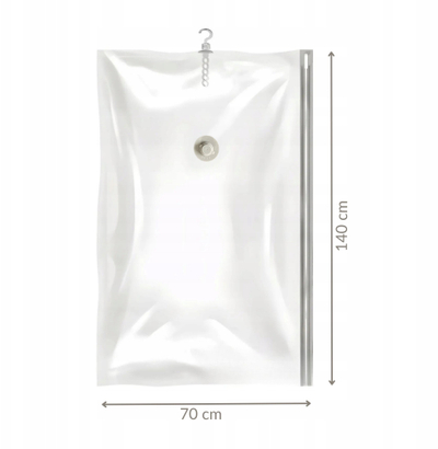 Qese vakum për rroba Ordinett Ordispace Hanging Dress, 70x140cm, transparente