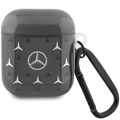Mbulesë Mercedes MEA28DPMGS për AirPods 1/2, prej TPU‑je, me yll të madh, e zezë