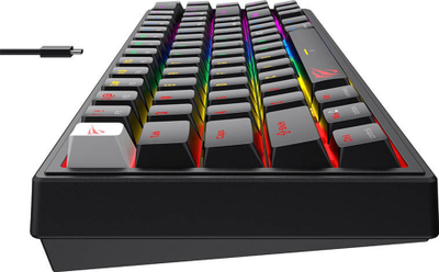Tastierë gaming Havit HV-KB874L, 67 taste, RGB, e zezë