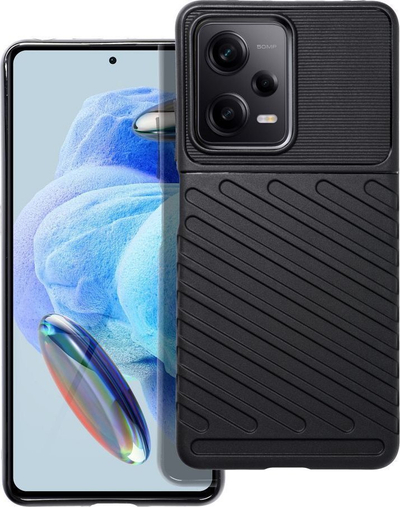Mbrojtëse silikoni për Xiaomi Redmi Note 12 Pro 5G Poco X5 Pro 5G, antirrëshqitëse, e zezë
