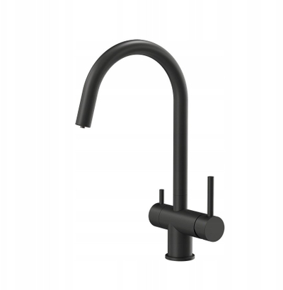 Кујнска чешма Karen Three-way Pure Carbon, 3 патишта, за обична и филтрирана вода, сребрена