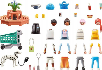 Set loje Playmobil My Figures Shopping Trip 71541, me 4 figura, shumëngjyrësh