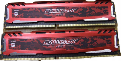 RAM Crucial Ballistix Sport, 16GB DDR4 3000MHz, për kompjuter tavoline, i kuq
