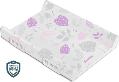 Ndërrues foshnje Sensillo Rigid Changing Mat Safety System, 70 cm, dizajn floral, platin rozë