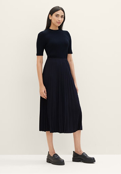 Fund për femra Tom Tailor Midi Skirt, i zi