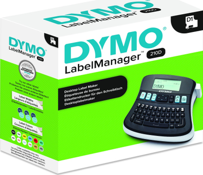 Etiketues DYMO LabelManager 210D, ekran grafik, memorie për etiketa, gri