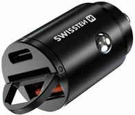 Karikues makinë Swissten, 2 porta USB C USB A, i zi